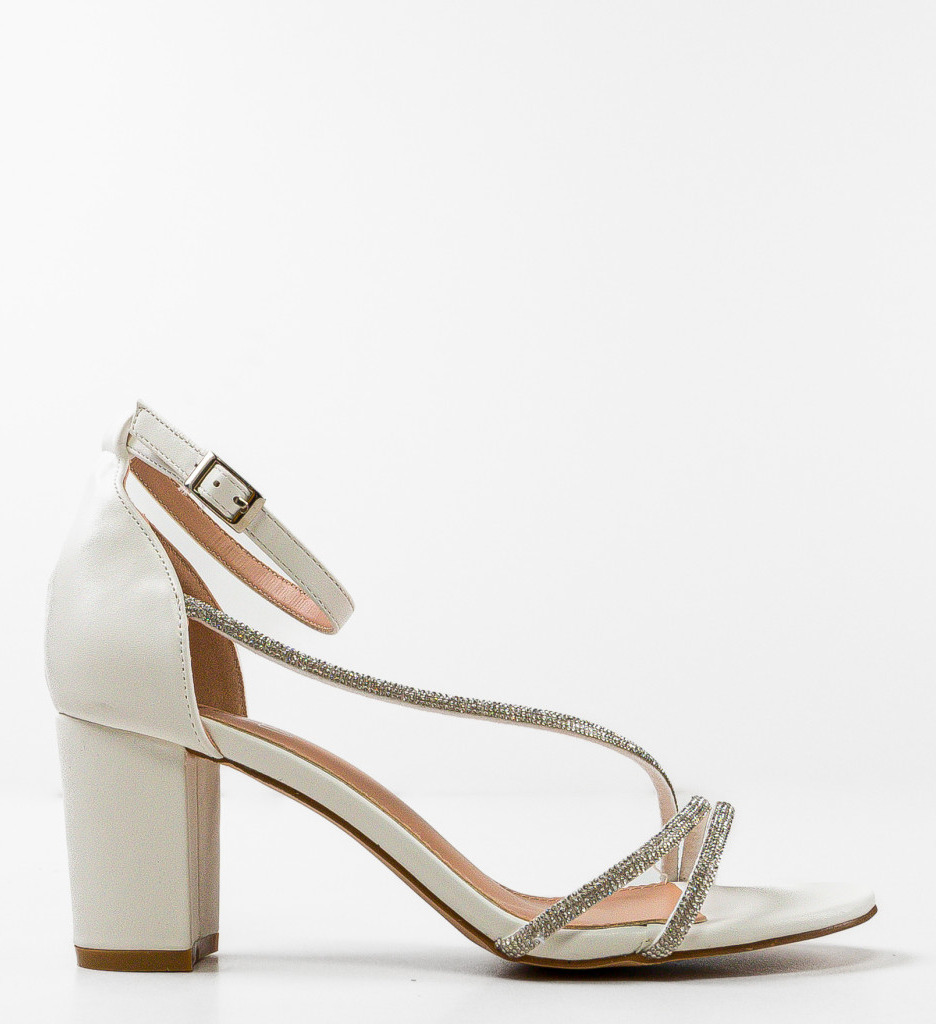 Sandale Dama Yrene Albe Elegante - imagine 4