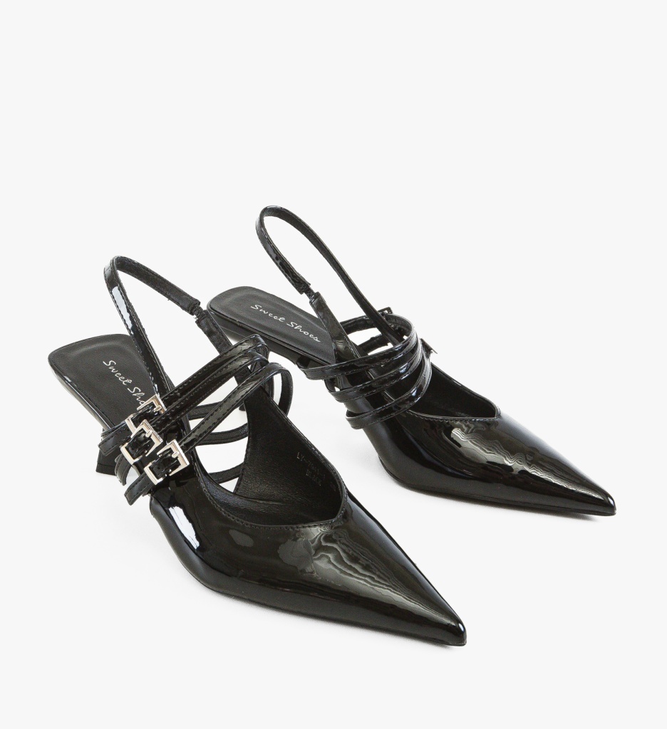 Pantofi Dama Zybras Negri cu Toc Eleganți - imagine 2
