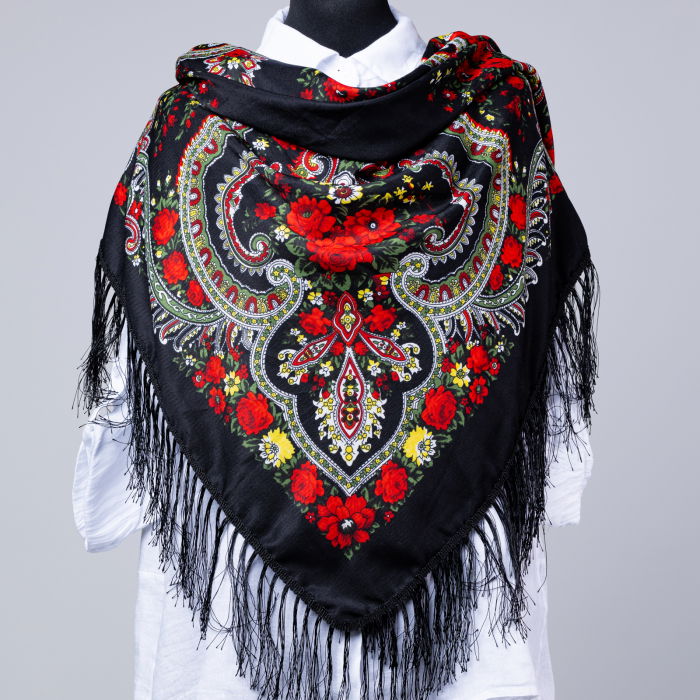 Esarfă Pavlovo Posad Shopika | Design Floral Tradițional - imagine 1