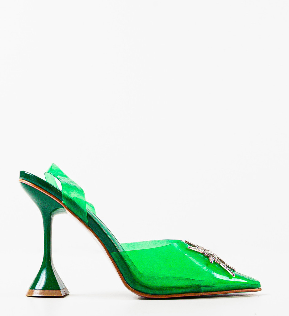 Pantofi Sheppard Verzi cu Toc Elegant - imagine 4