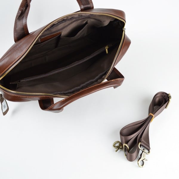 Servieta Piele Darius GT1315 Laptop Maro - imagine 5