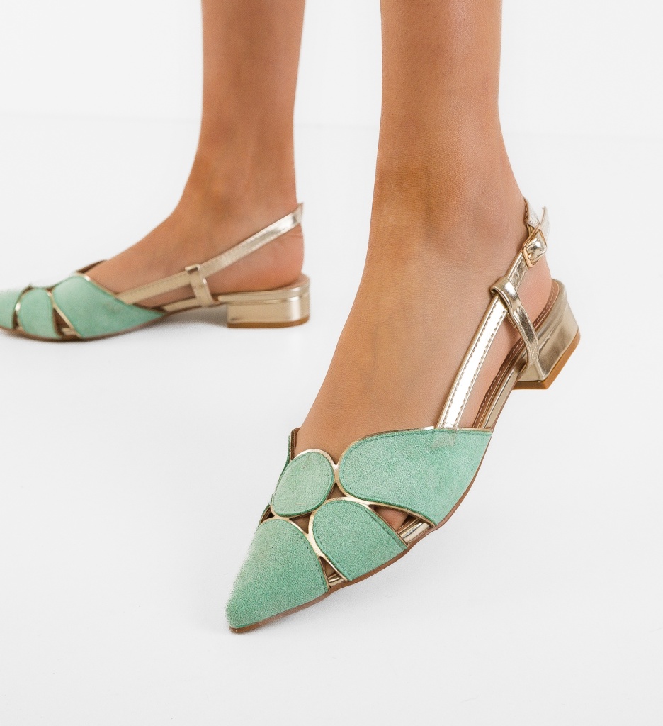 Pantofi Dama Xquenda Verzi Eleganți - imagine 5