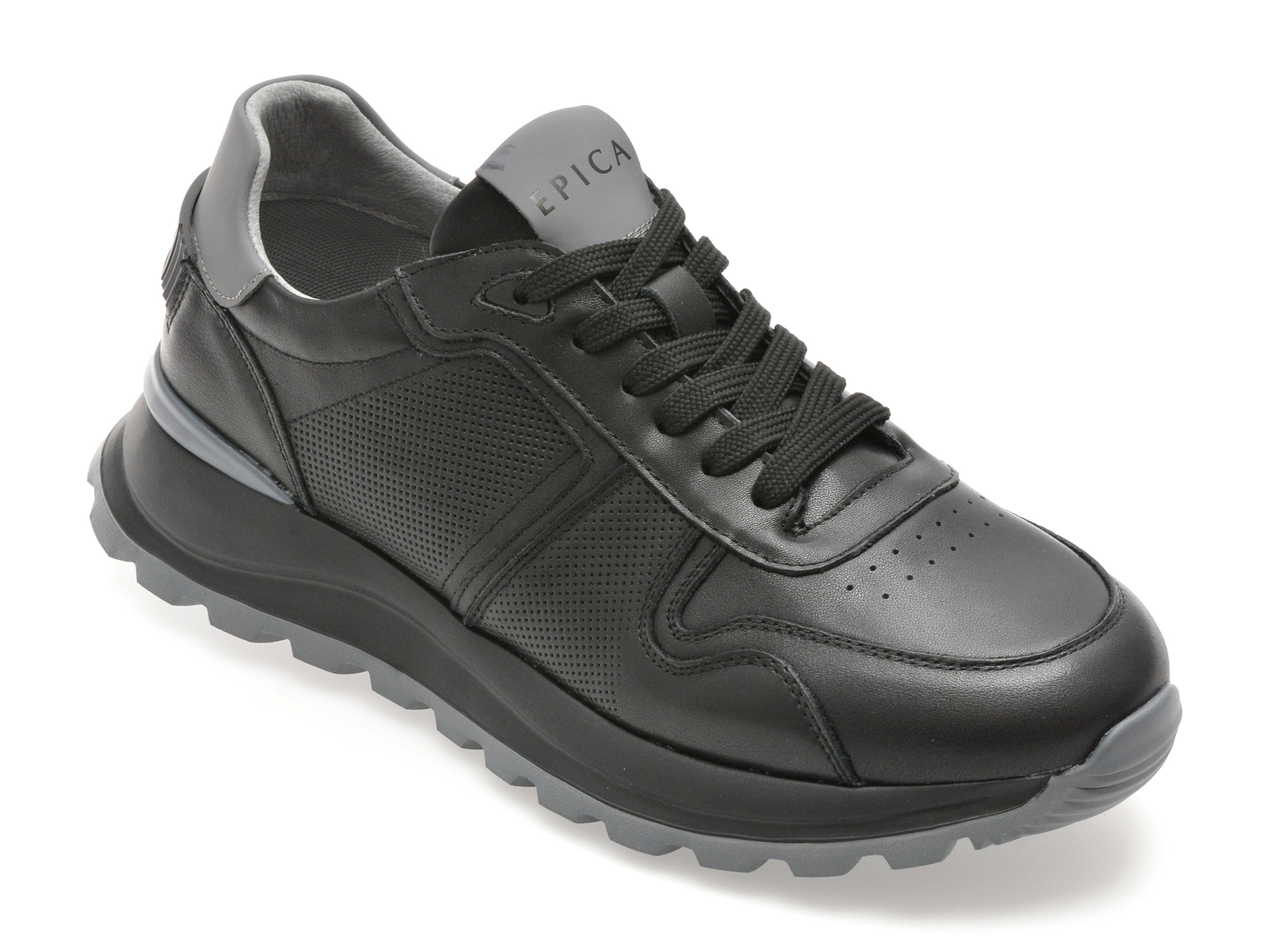 Pantofi EPICA negri din piele naturală