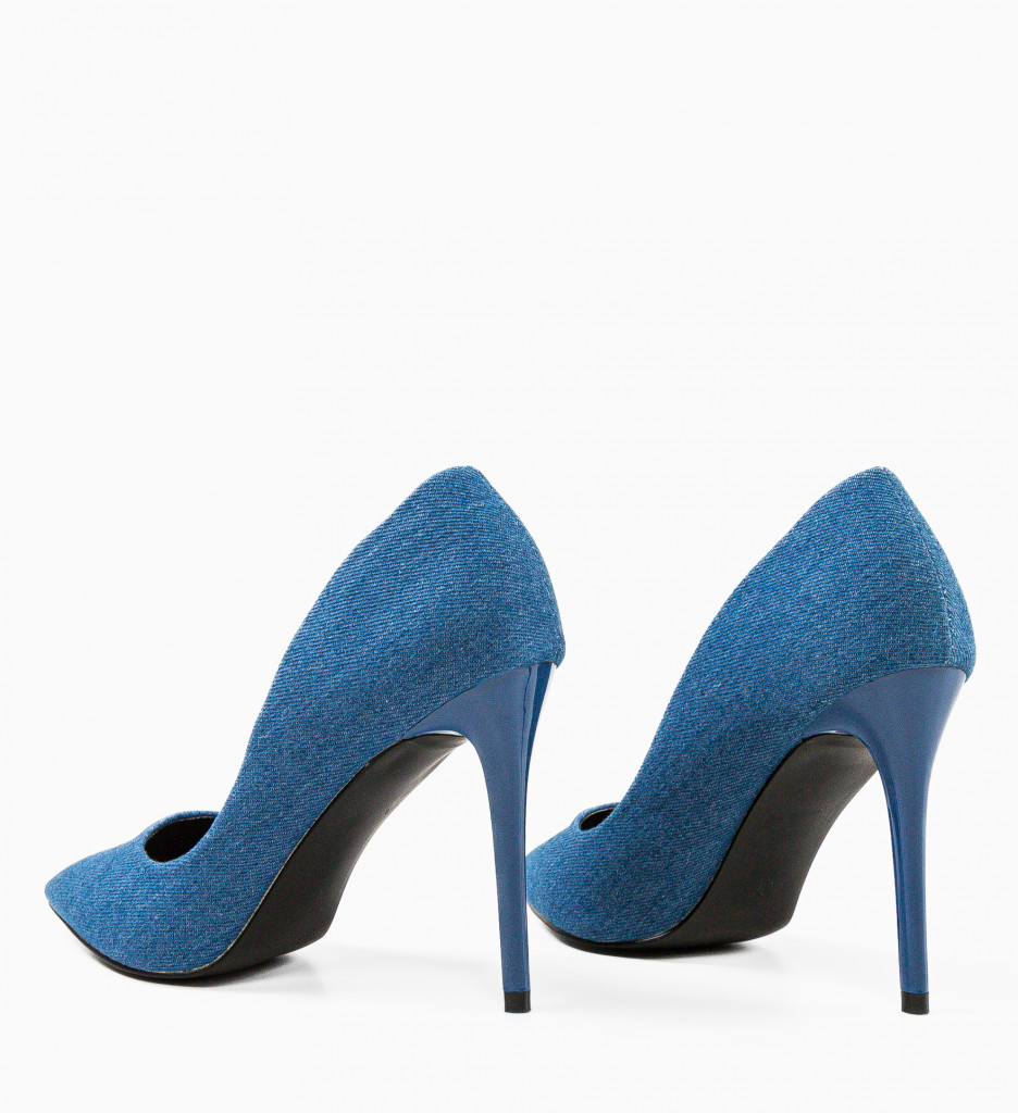 Pantofi Dama Toc Albastru Eleganți - imagine 8