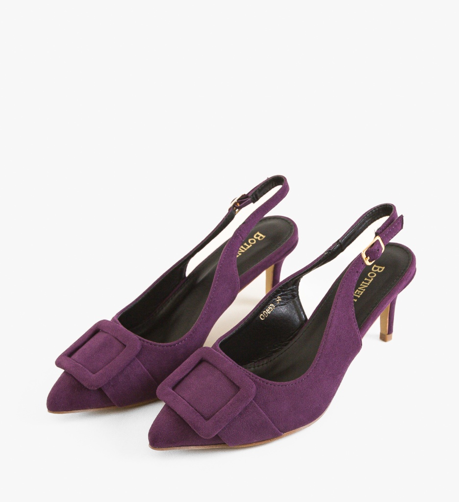 Pantofi Luleo Mov cu Toc Eleganți - imagine 6