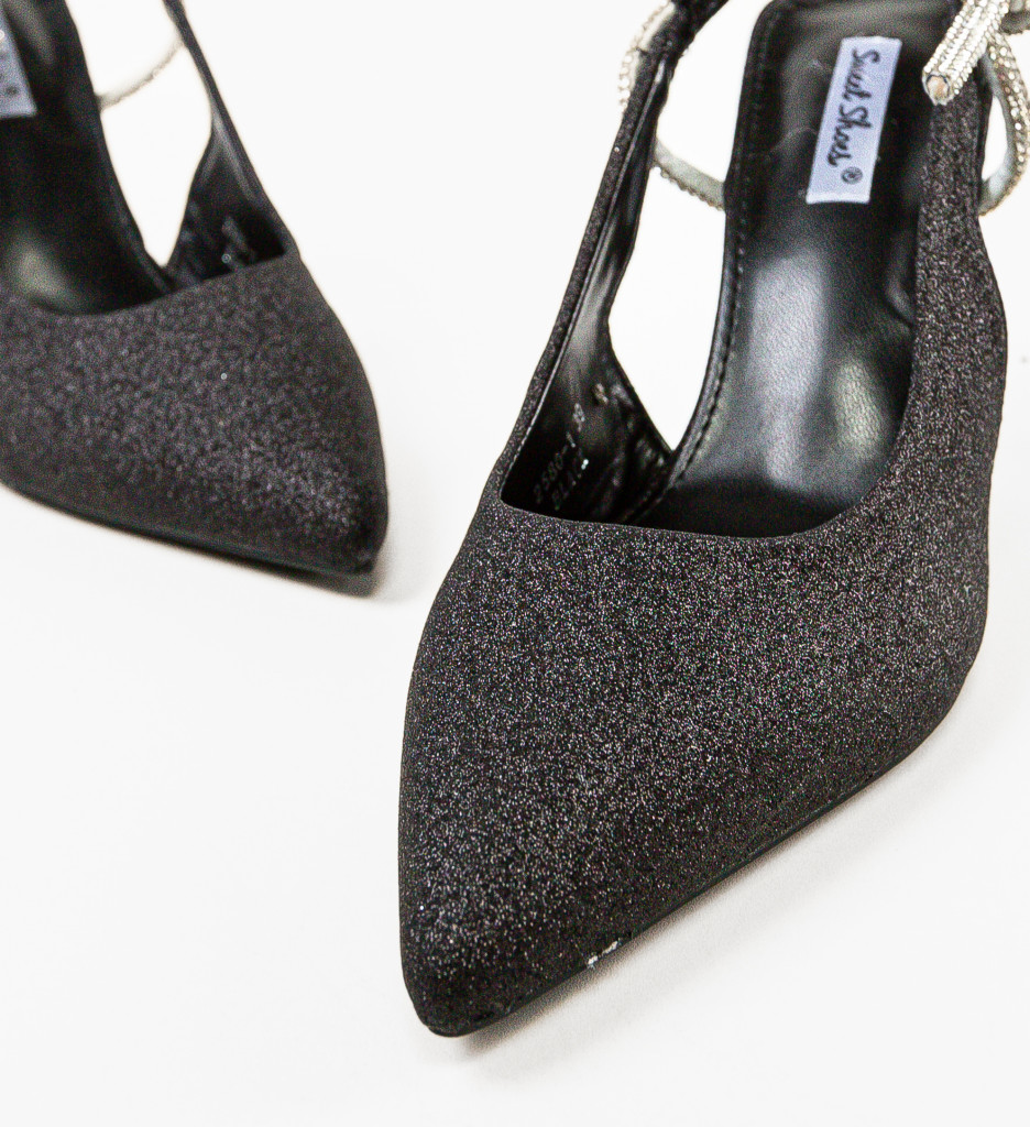 Pantofi Dama Qam Negri Eleganți cu Toc - imagine 7