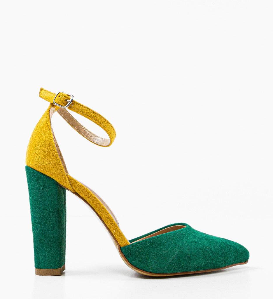 Pantofi dama Gizmo Verzi cu toc elegant - imagine 4