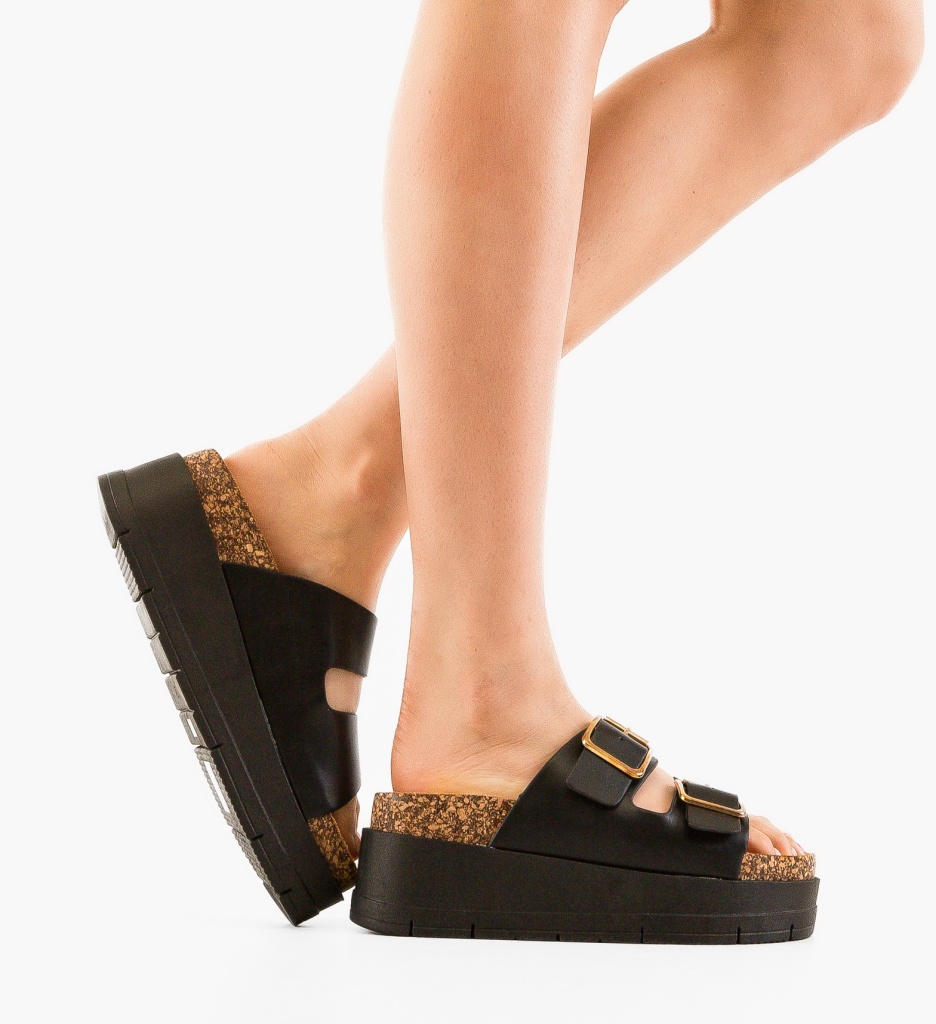 Papuci Dama Olive Negri - Confort și Stil - imagine 2