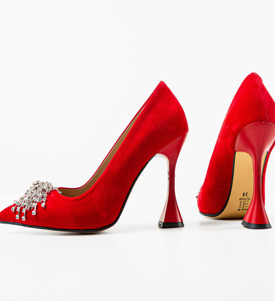 Pantofi Rosii cu Toc Eleganți Yerer - imagine 8
