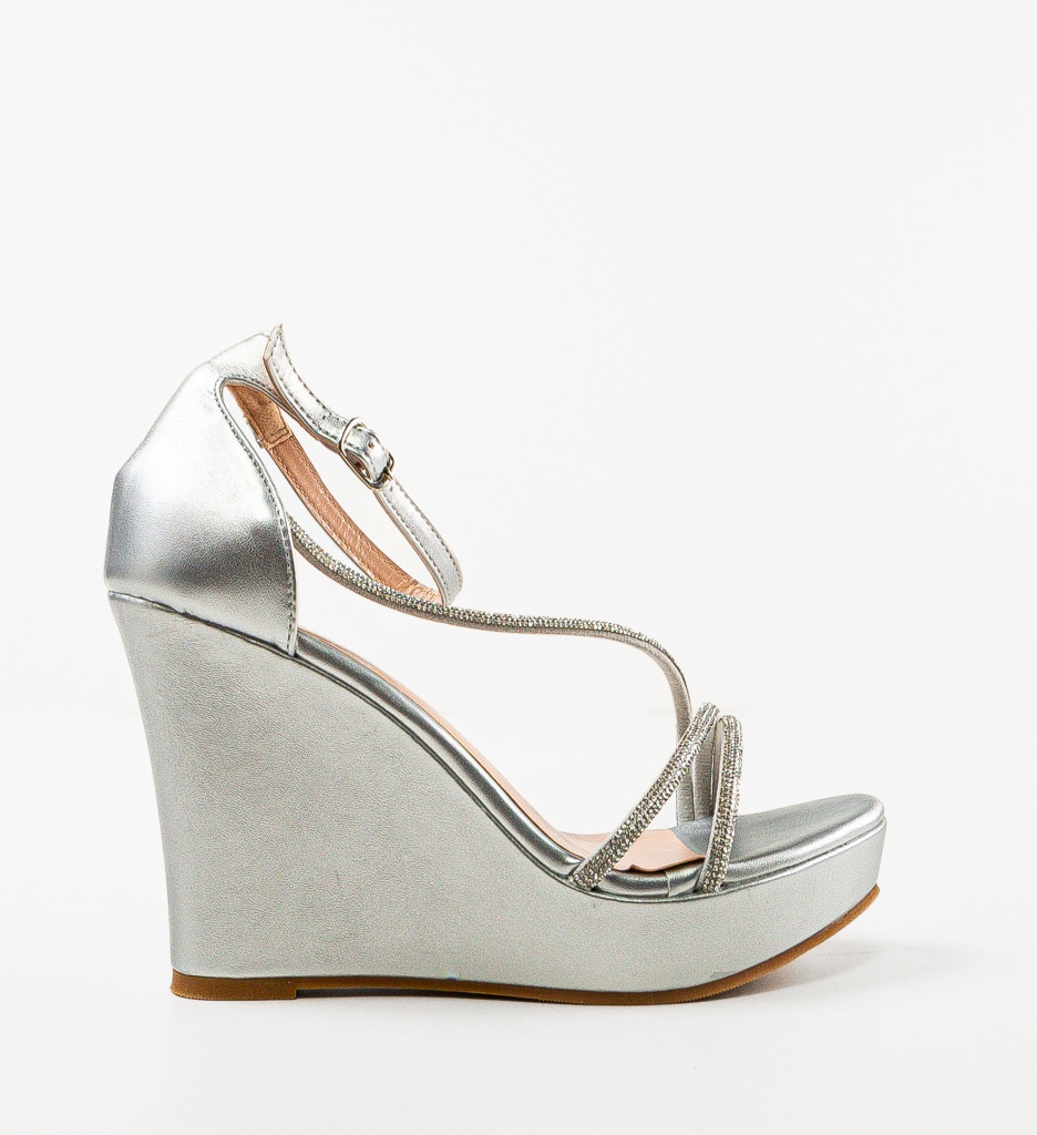 Platforme Dama Duys Argintii | Sandale Elegante - imagine 2