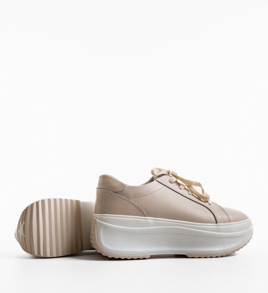 Pantofi Casual Yrna Bej Confortabili - imagine 5