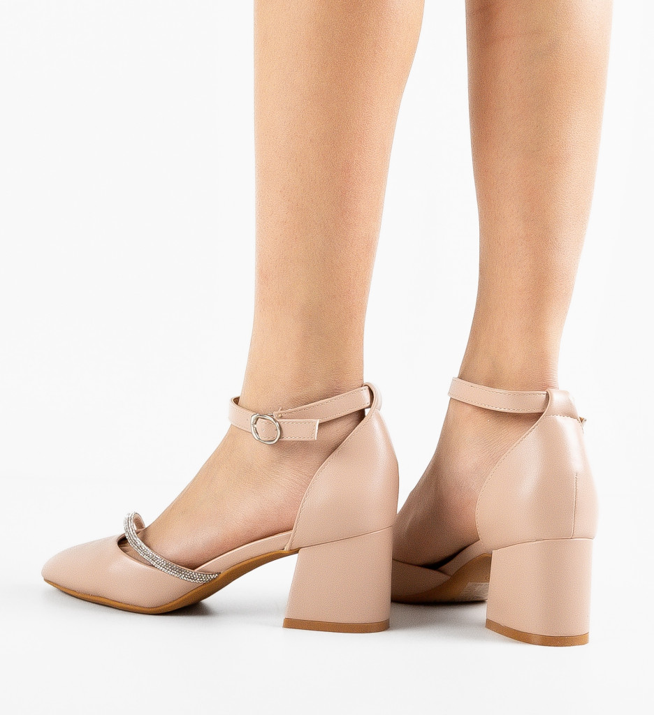 Pantofi Pamela Roz cu Toc Eleganți - imagine 2