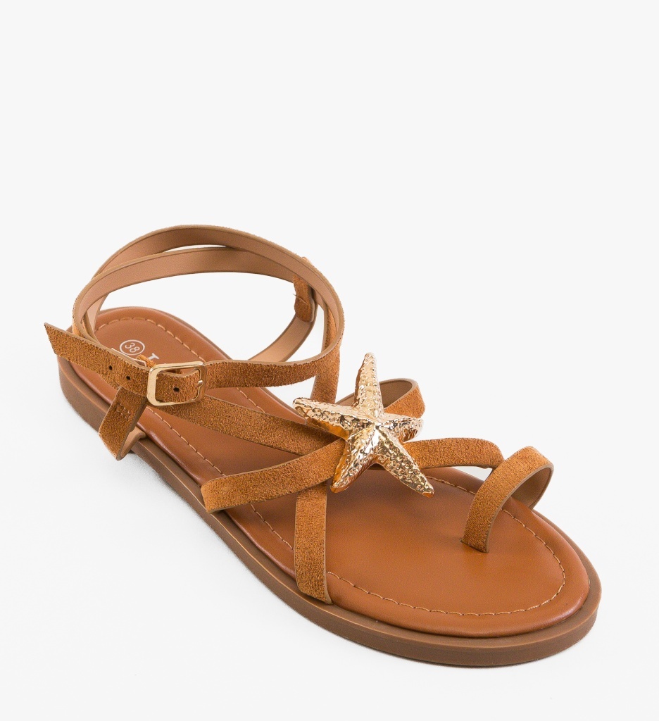 Sandale Dama Star Camel Elegante - imagine 6