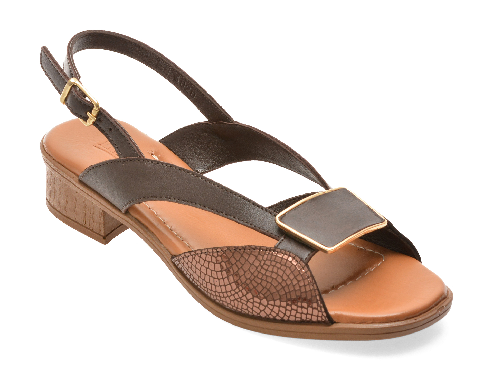 Sandale Image Piele Naturală Maro 6020 - imagine 2