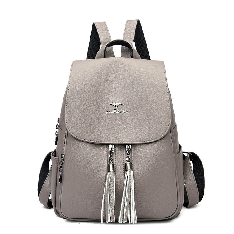 Rucsac de dama Delis Seraphina GT3025, Gri, Piele Ecologica