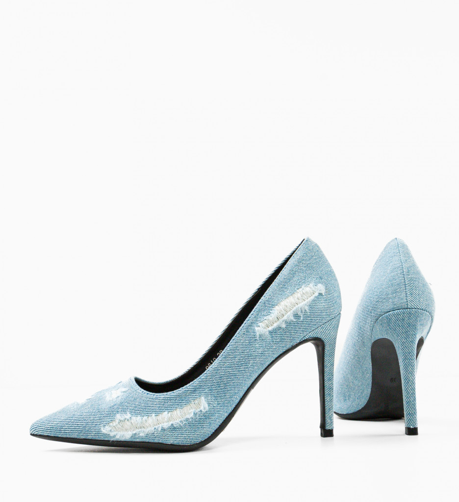 Pantofi dama Jord Albastri cu Toc Eleganți - imagine 7