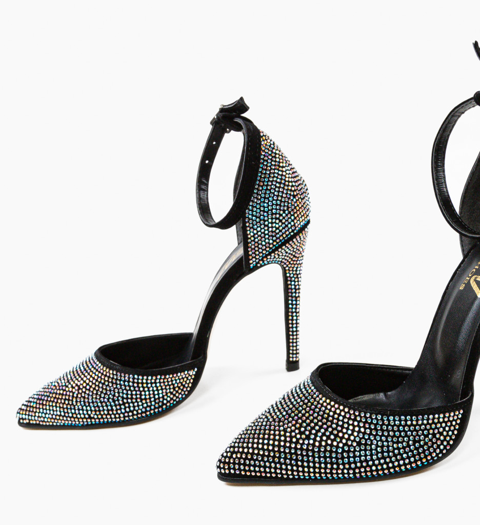 Pantofi Dama Uzinan Negri cu Toc Eleganți - imagine 6
