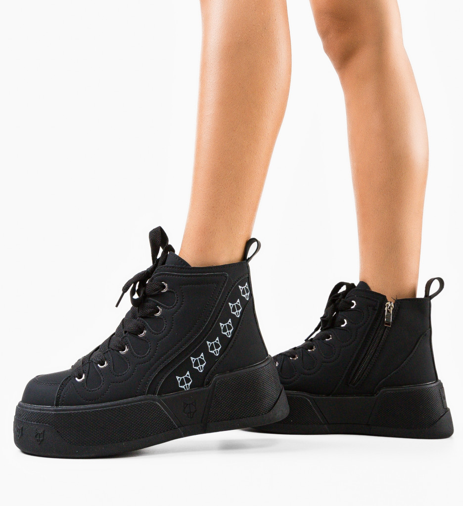 Sneakers Dama Piret Negri | Confort și Stil - imagine 4