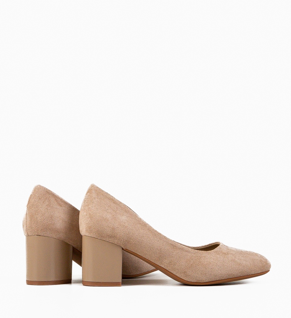 Pantofi Dama Kedel Bej cu Toc - Stil Feminin - imagine 6
