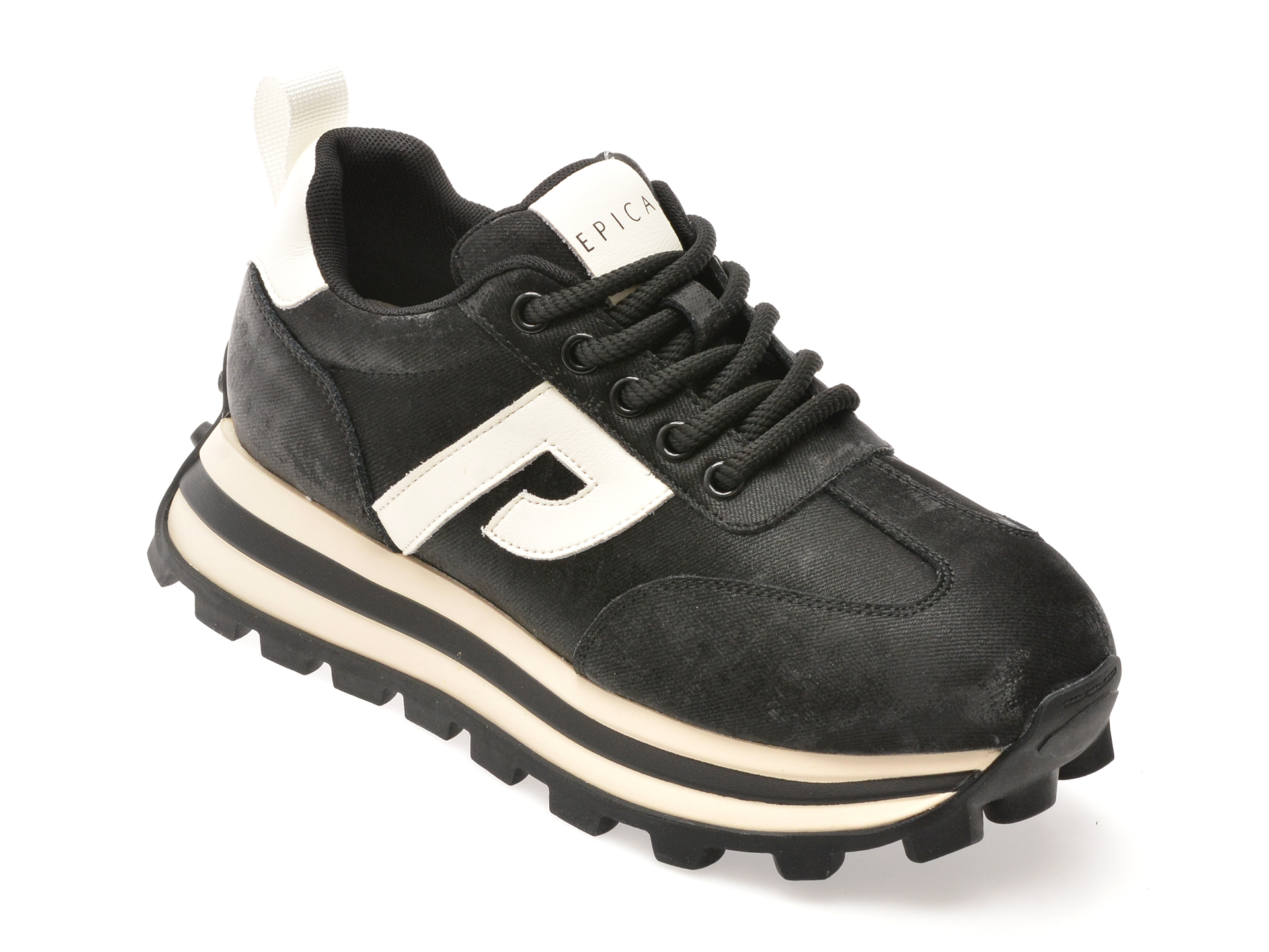 Pantofi EPICA negri din piele naturală