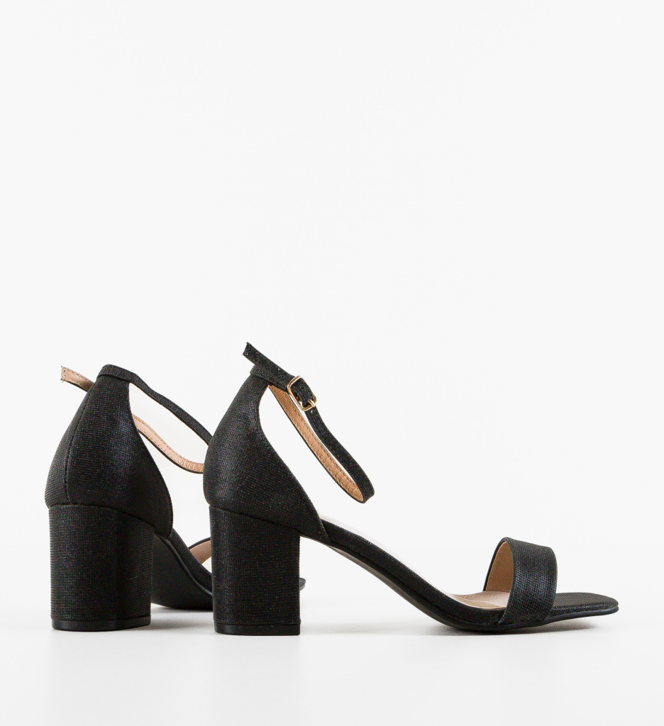 Sandale Lehua Negre cu Toc Elegante - imagine 5