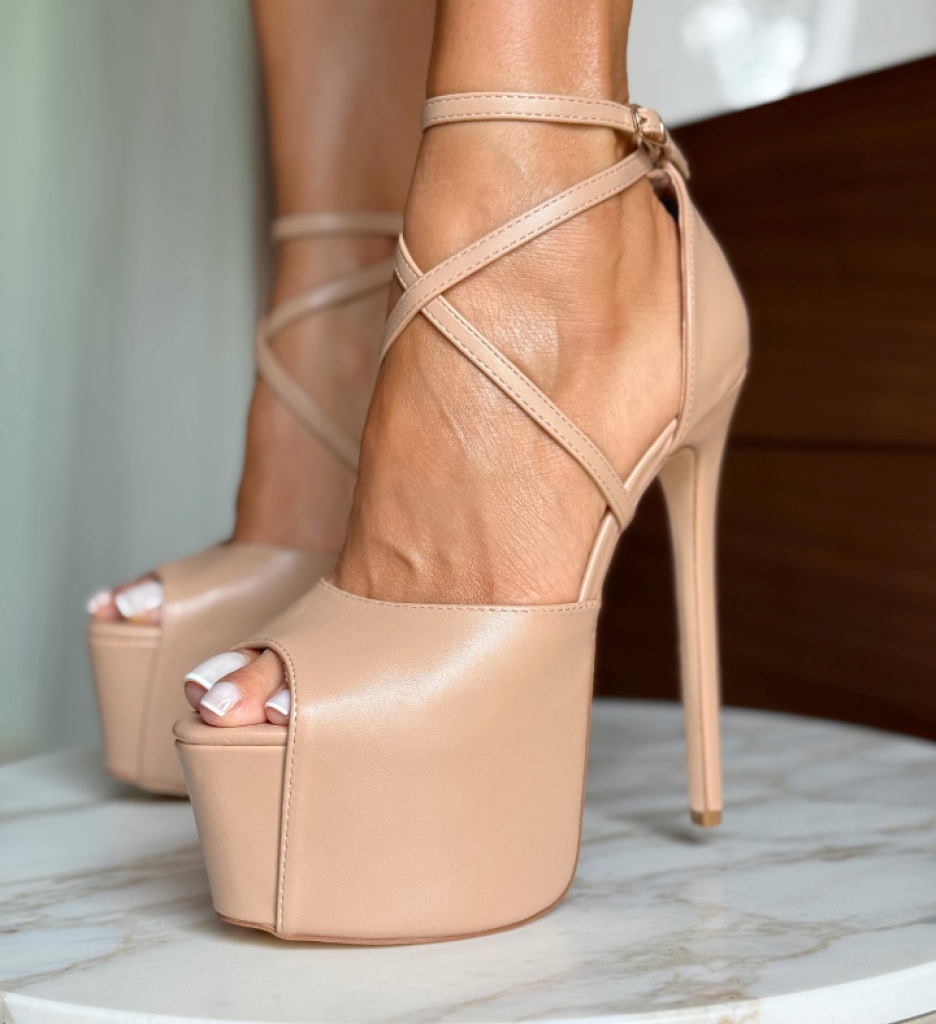 Sandale cu toc Atredes Nude - Eleganță maximă