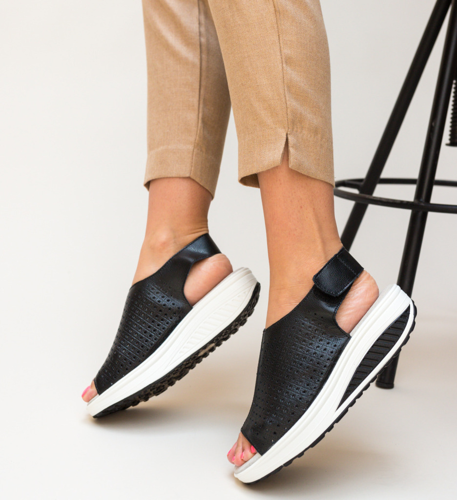 Platforme Liberty Negre - Sandale Elegante - imagine 4