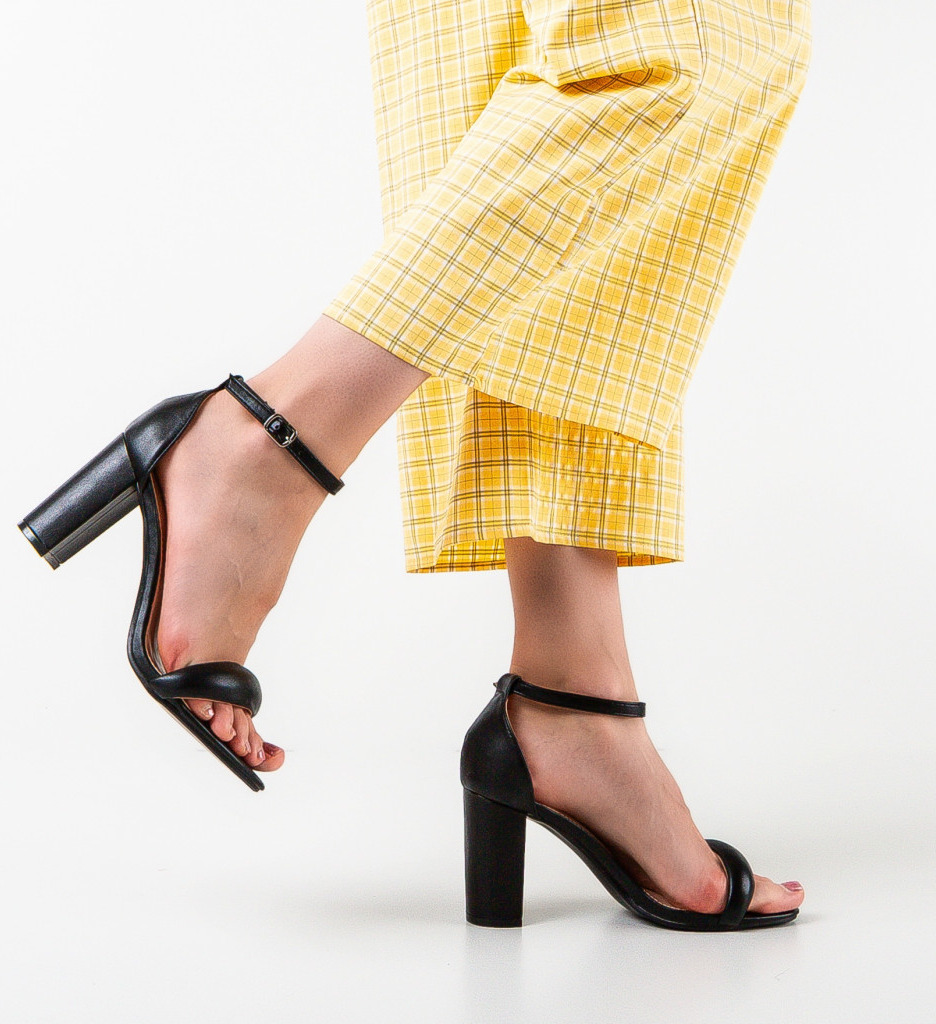 Sandale cu Toc Bethan Negre Elegante - imagine 3
