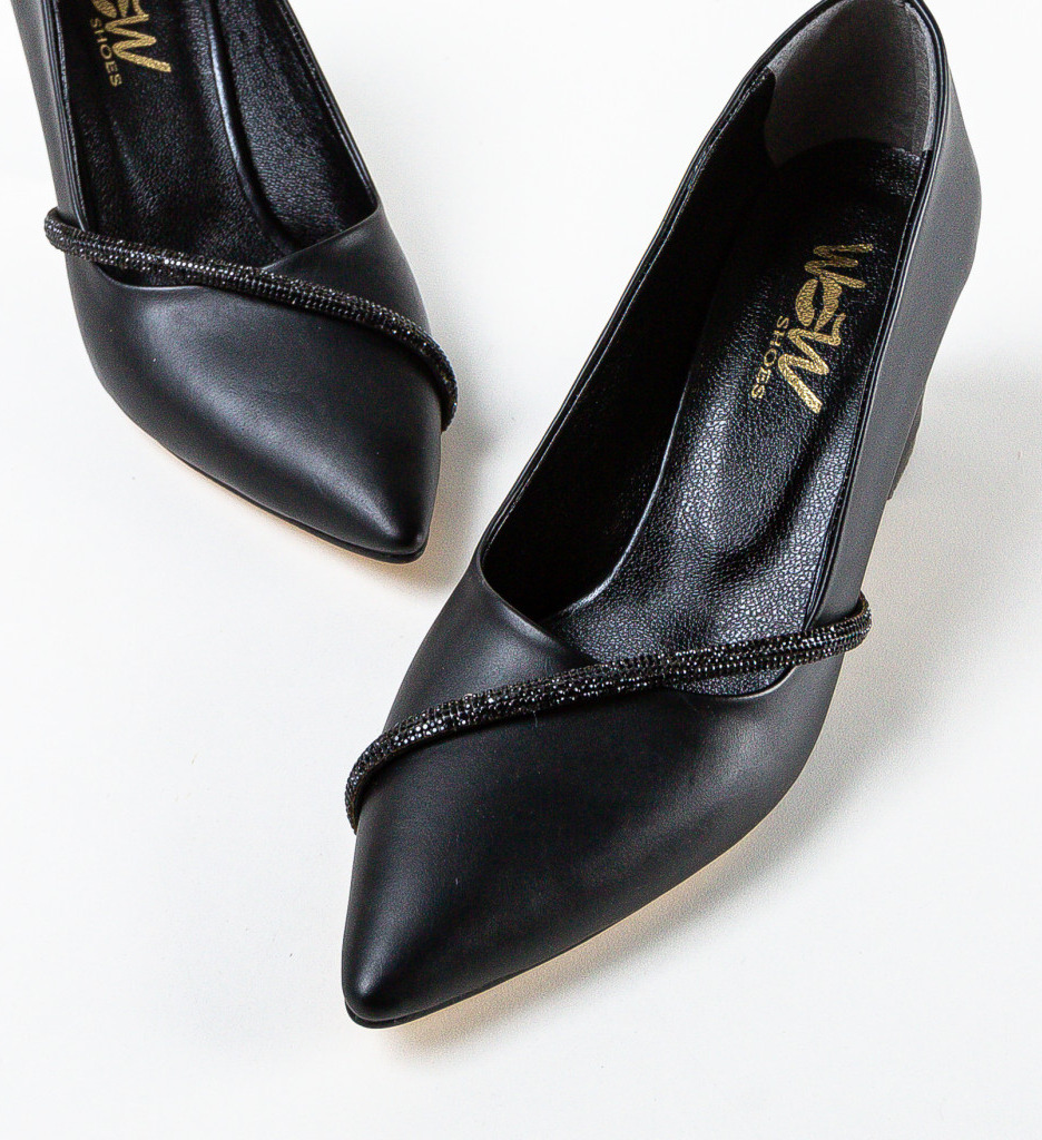 Pantofi Lewis Negre Eleganți cu Toc - imagine 6