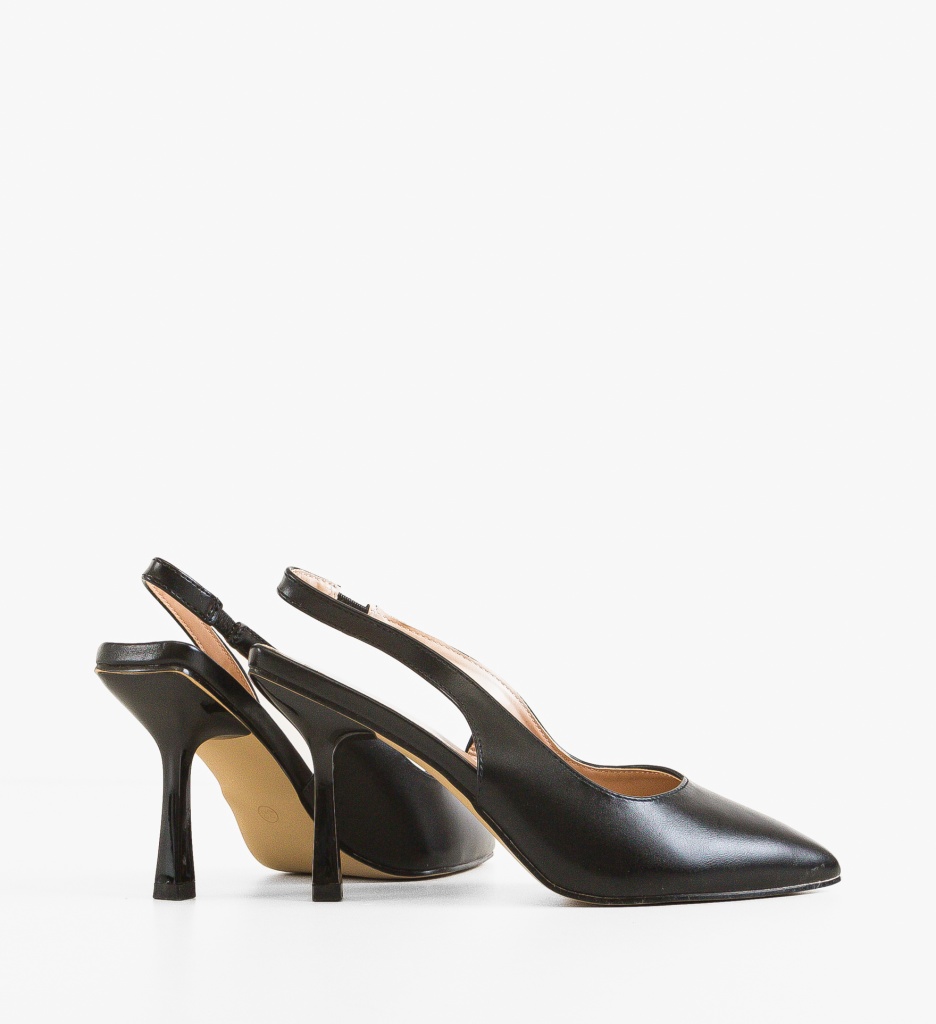 Pantofi Testle Negri Eleganți cu Toc - imagine 6