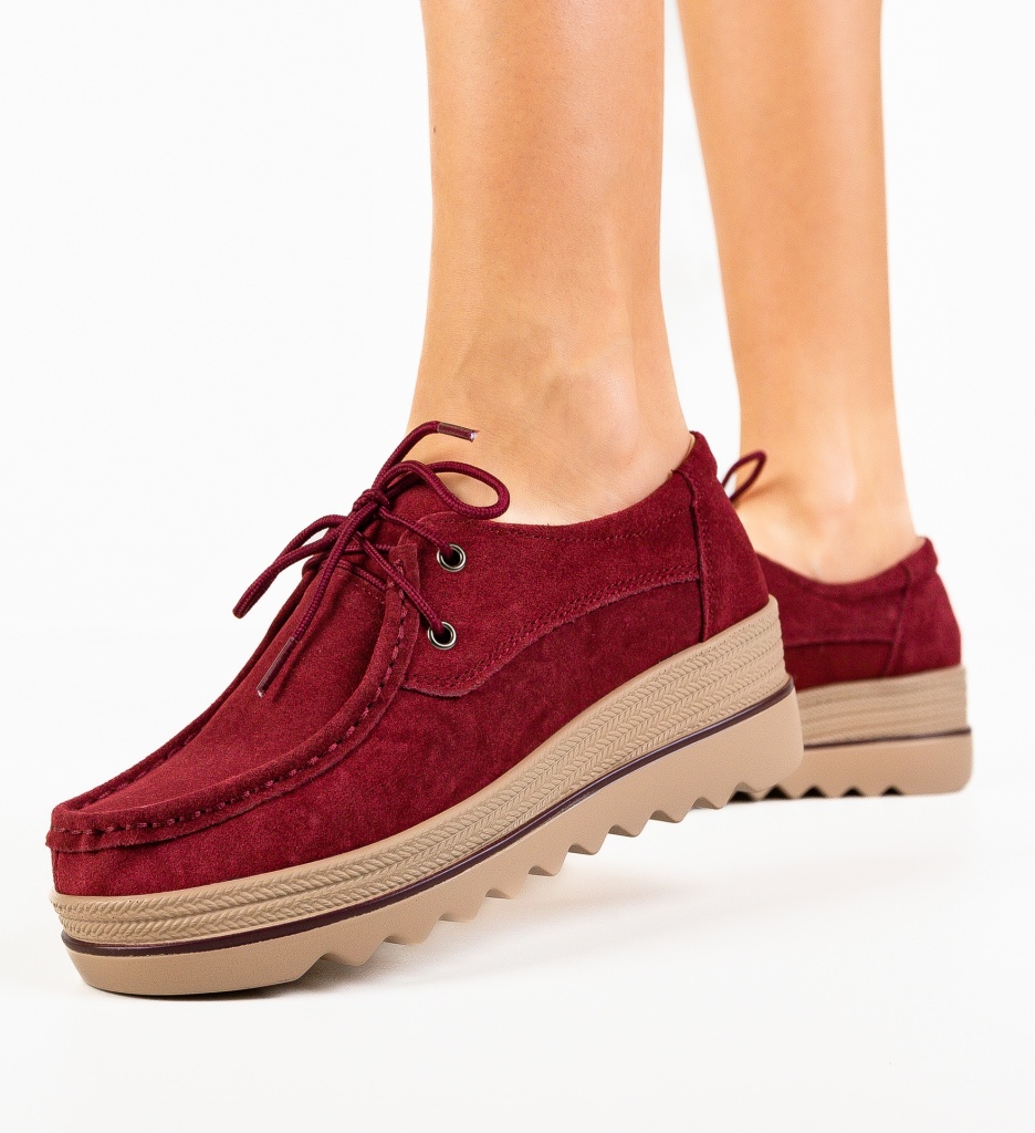 Pantofi Casual Sagrio Grena - Stil și Confort - imagine 3