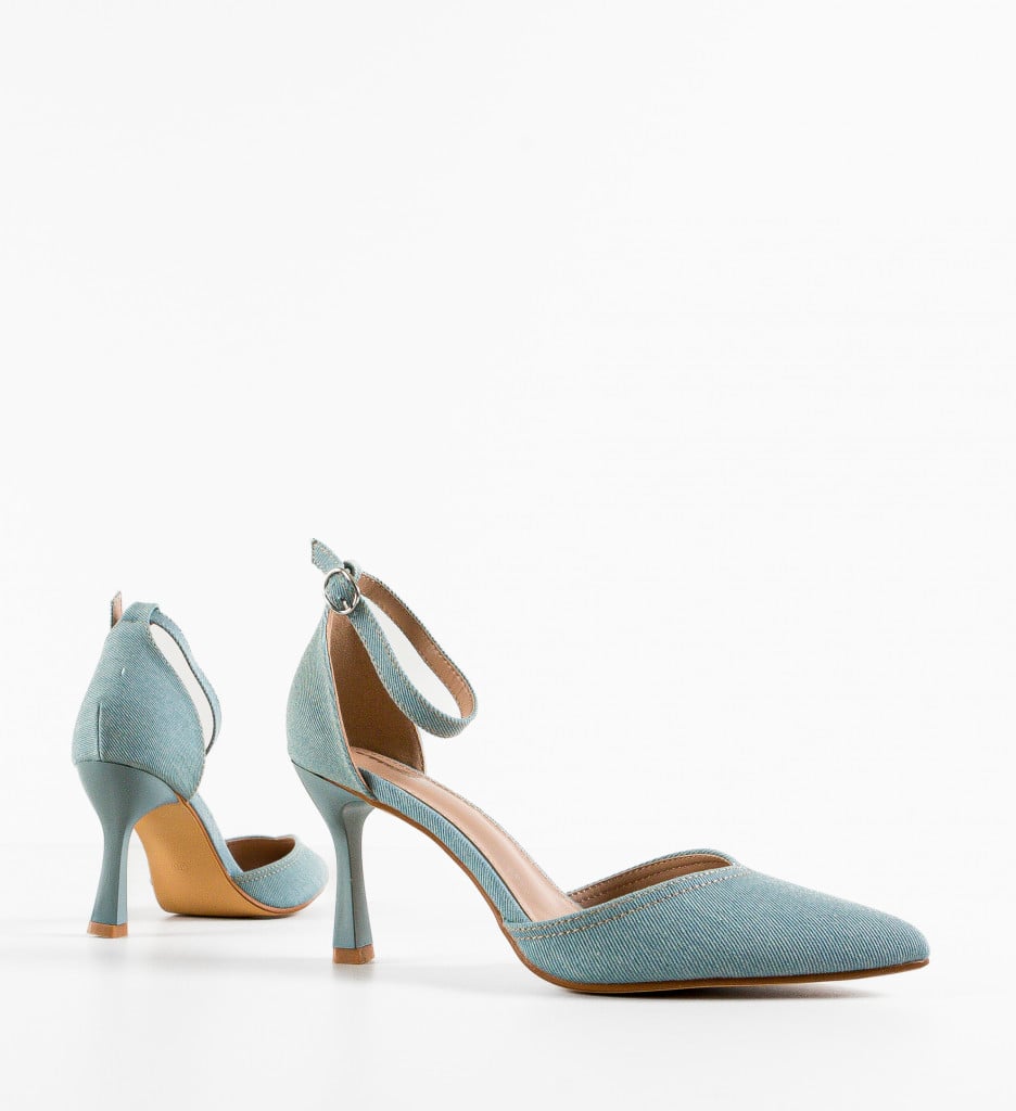 Pantofi dama Marja Albastri cu toc elegant - imagine 6