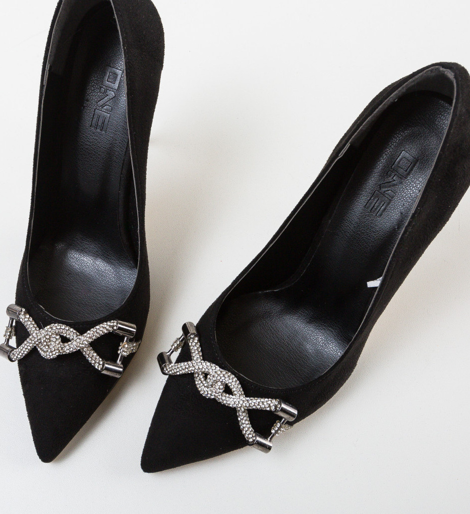 Pantofi cu Toc Limoncello Negri | Eleganță - imagine 5