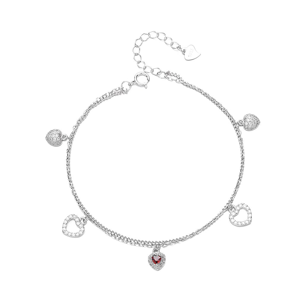 Bratara Argint Delis cu Inimioare - Design Dublu