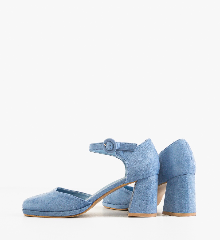 Pantofi dama Rafe Albastri cu toc elegant - imagine 4