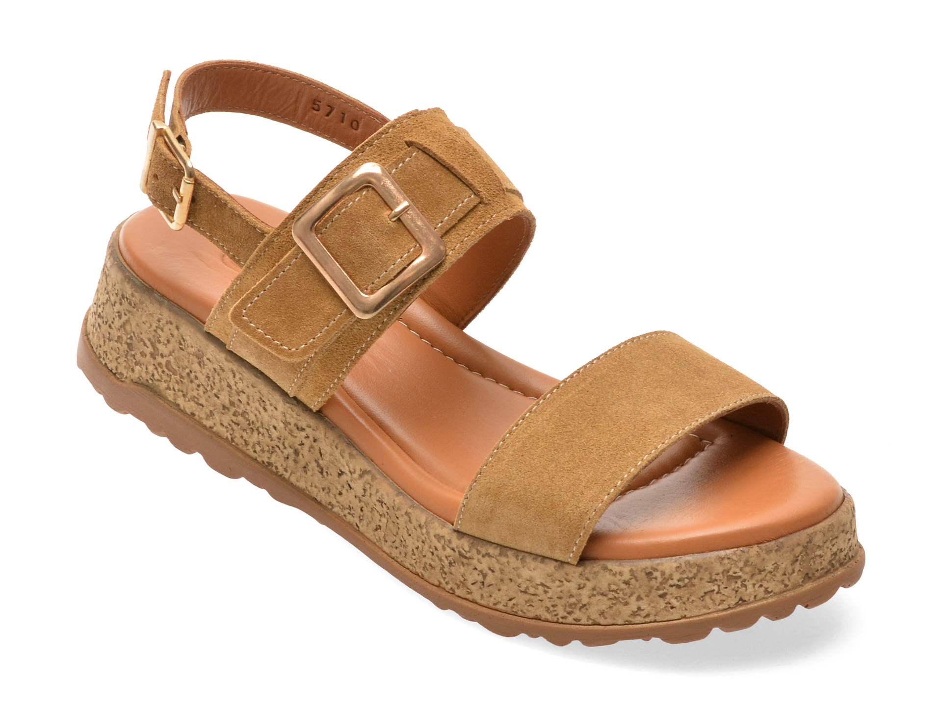 Sandale GRYXX 5710 Bej Piele Intoarsa Comode