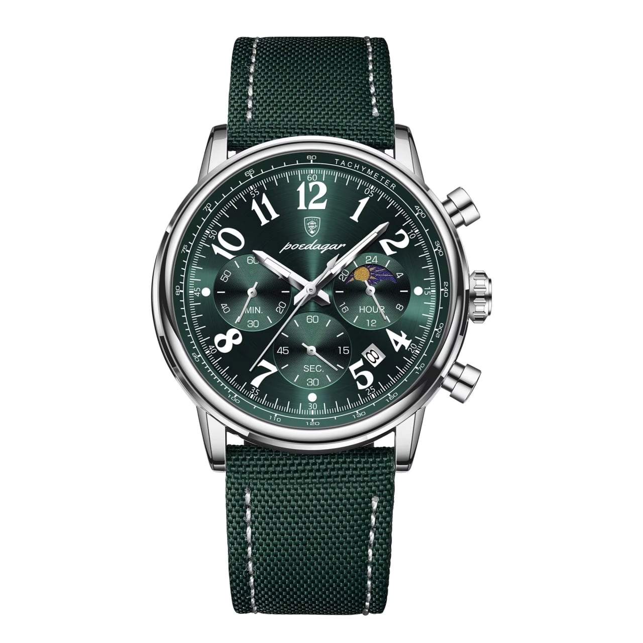 Ceas Poedagar Barbatesc Verde, Design Modern