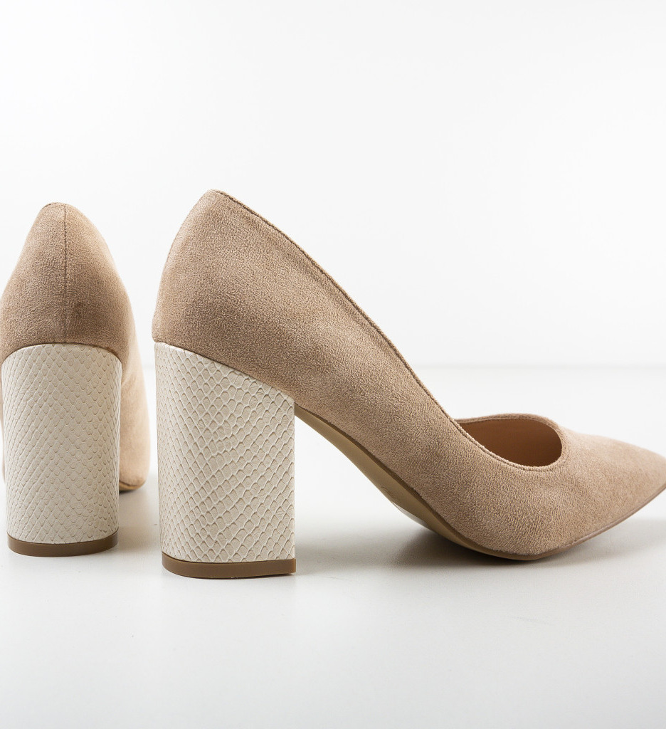 Pantofi Codillan Bej Eleganți cu Toc - imagine 6