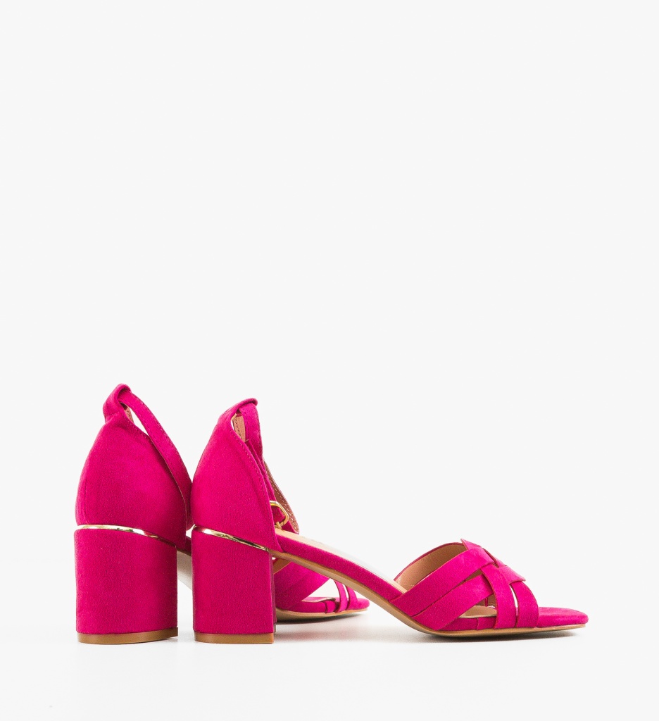 Sandale Toc Larson Fuchsia | Eleganță și Stil - imagine 3