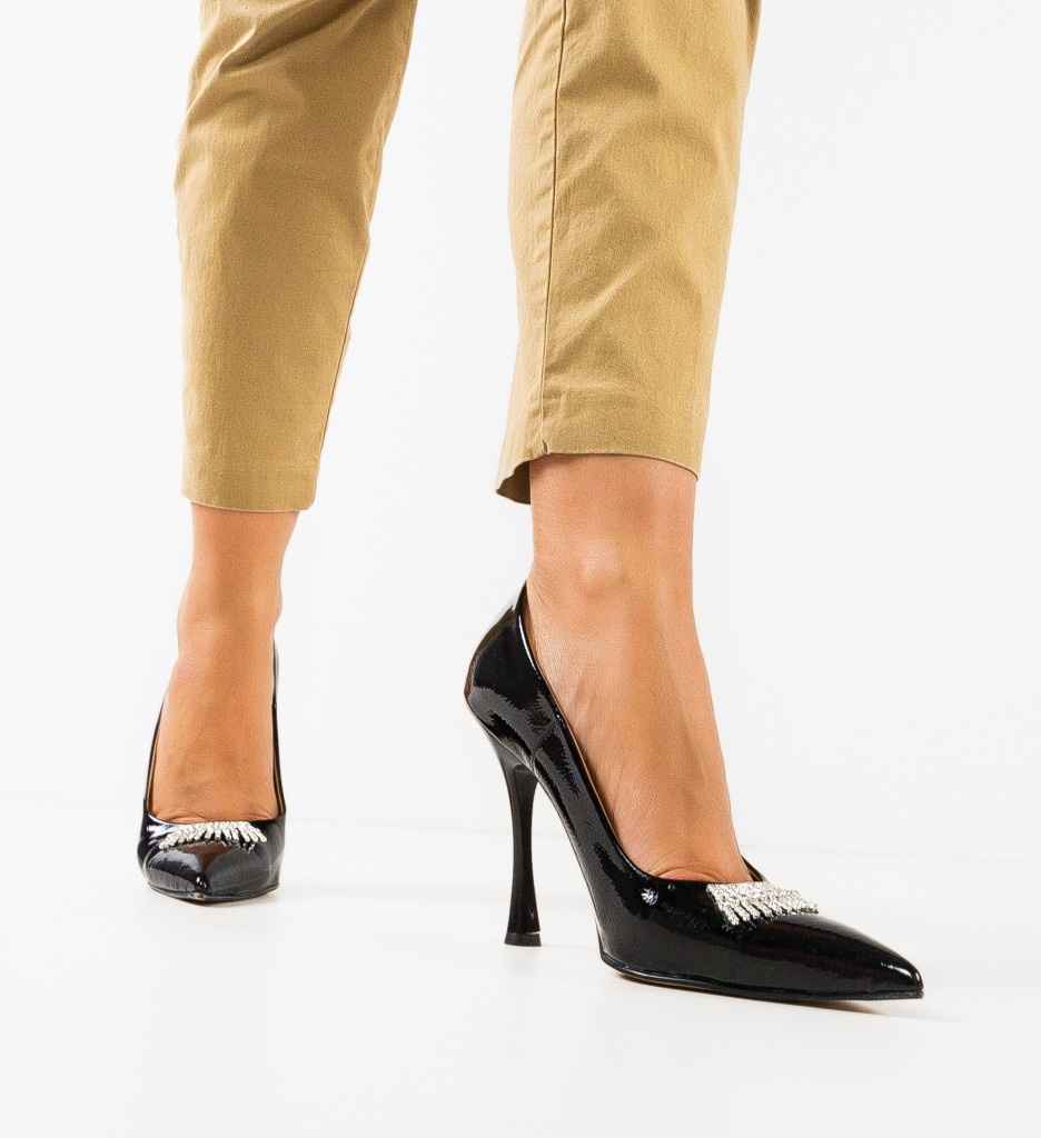 Pantofi cu Toc Perma Negri | Eleganță Asigurată - imagine 3