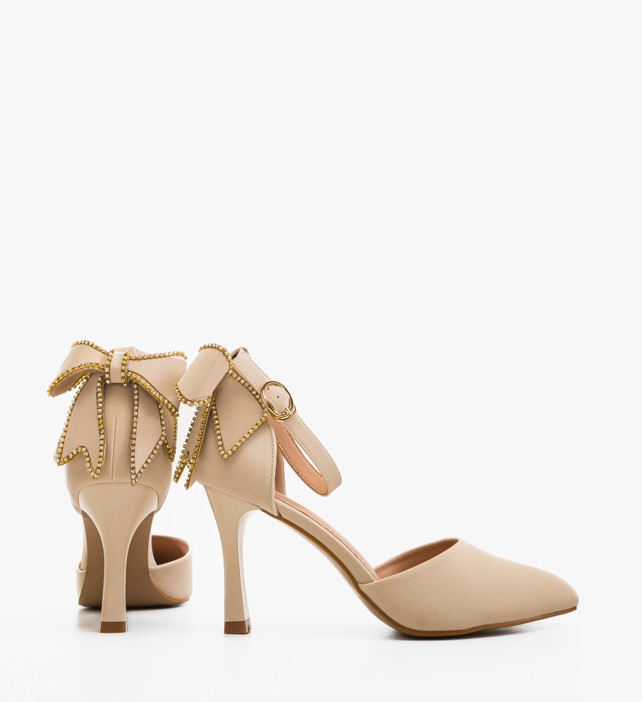 Pantofi Dama Dyhys Bej Eleganți cu Toc - imagine 5