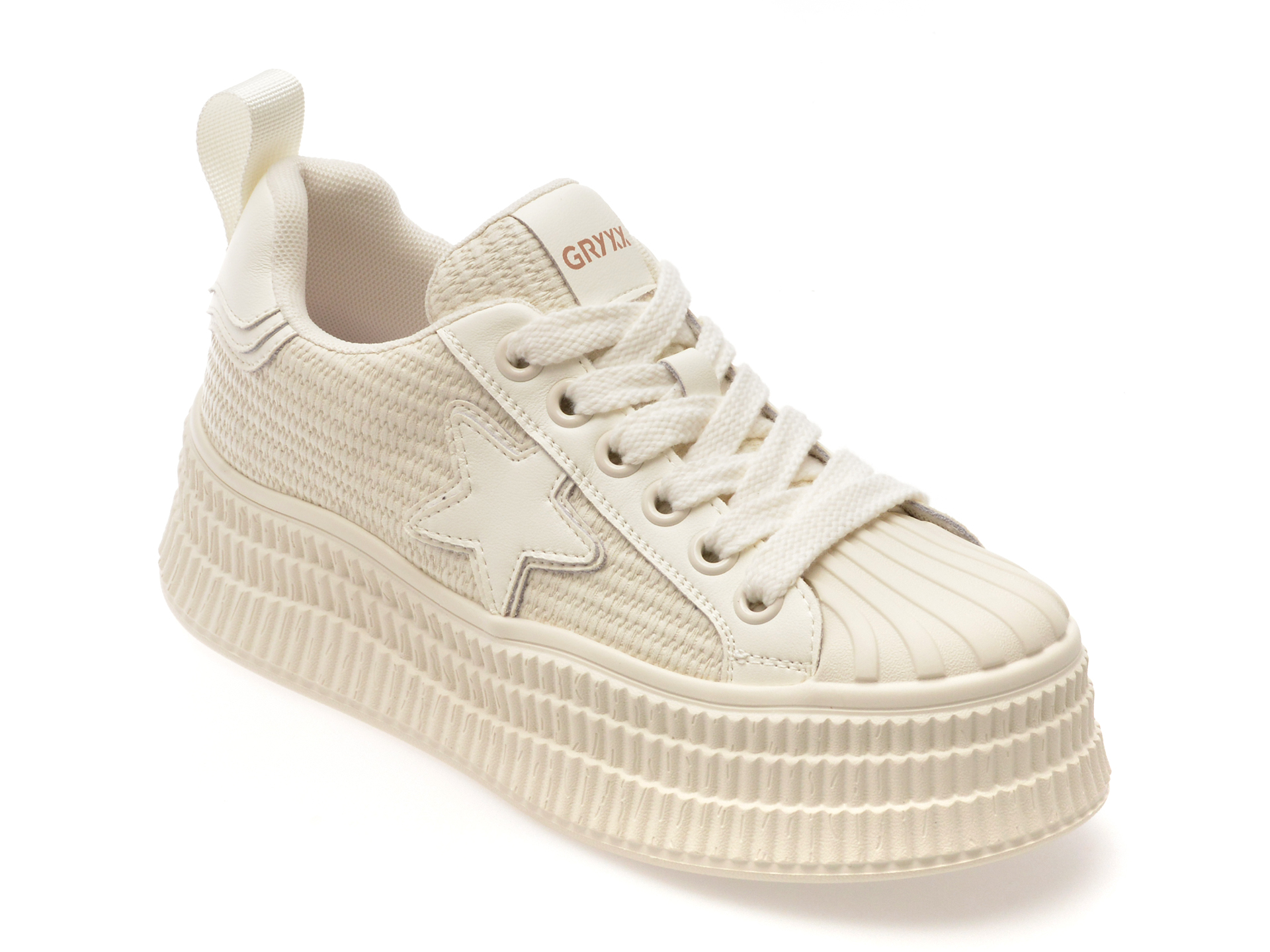 Gryxx Pantofi Sport Albi Piele Eco M1181