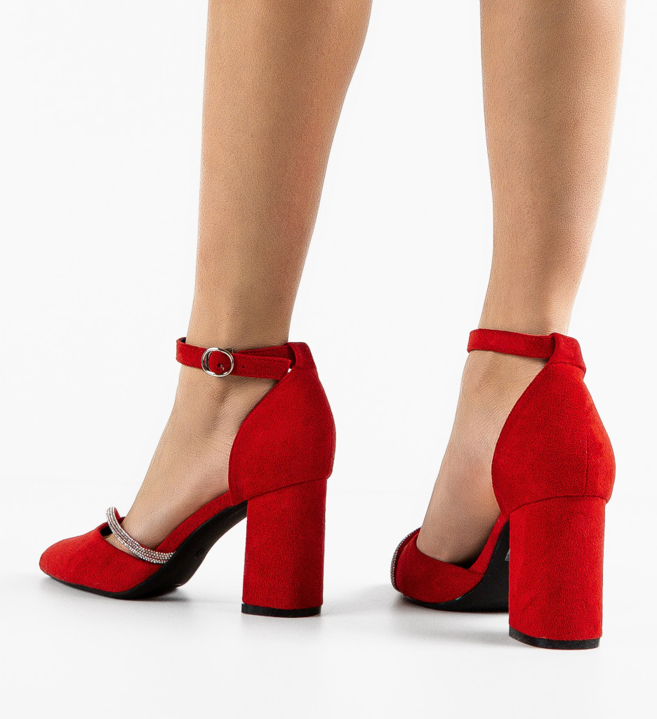 Pantofi Rosii cu Toc Eleganți | Dem - imagine 3