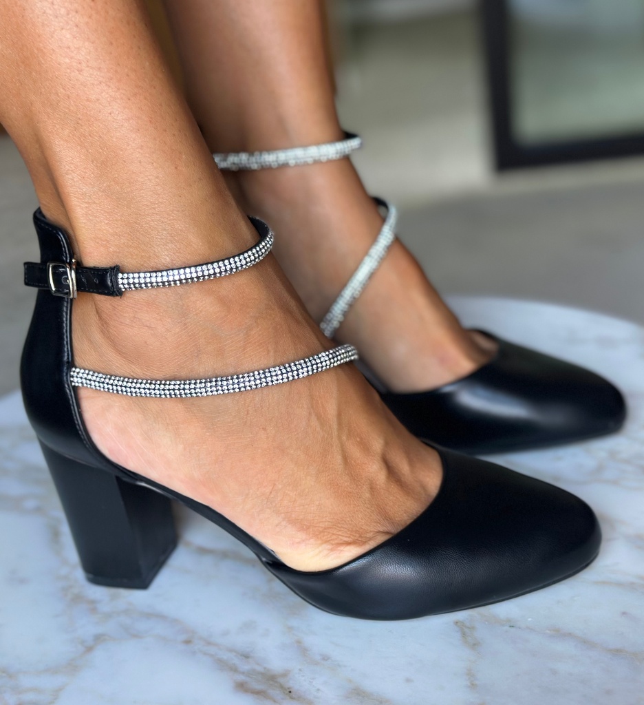 Pantofi cu Toc Lyzya Negri | Eleganță Urbană