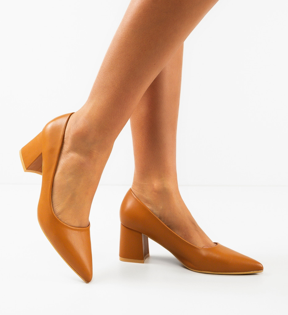 Pantofi cu toc Camel Trev - Eleganță și Stil - imagine 2
