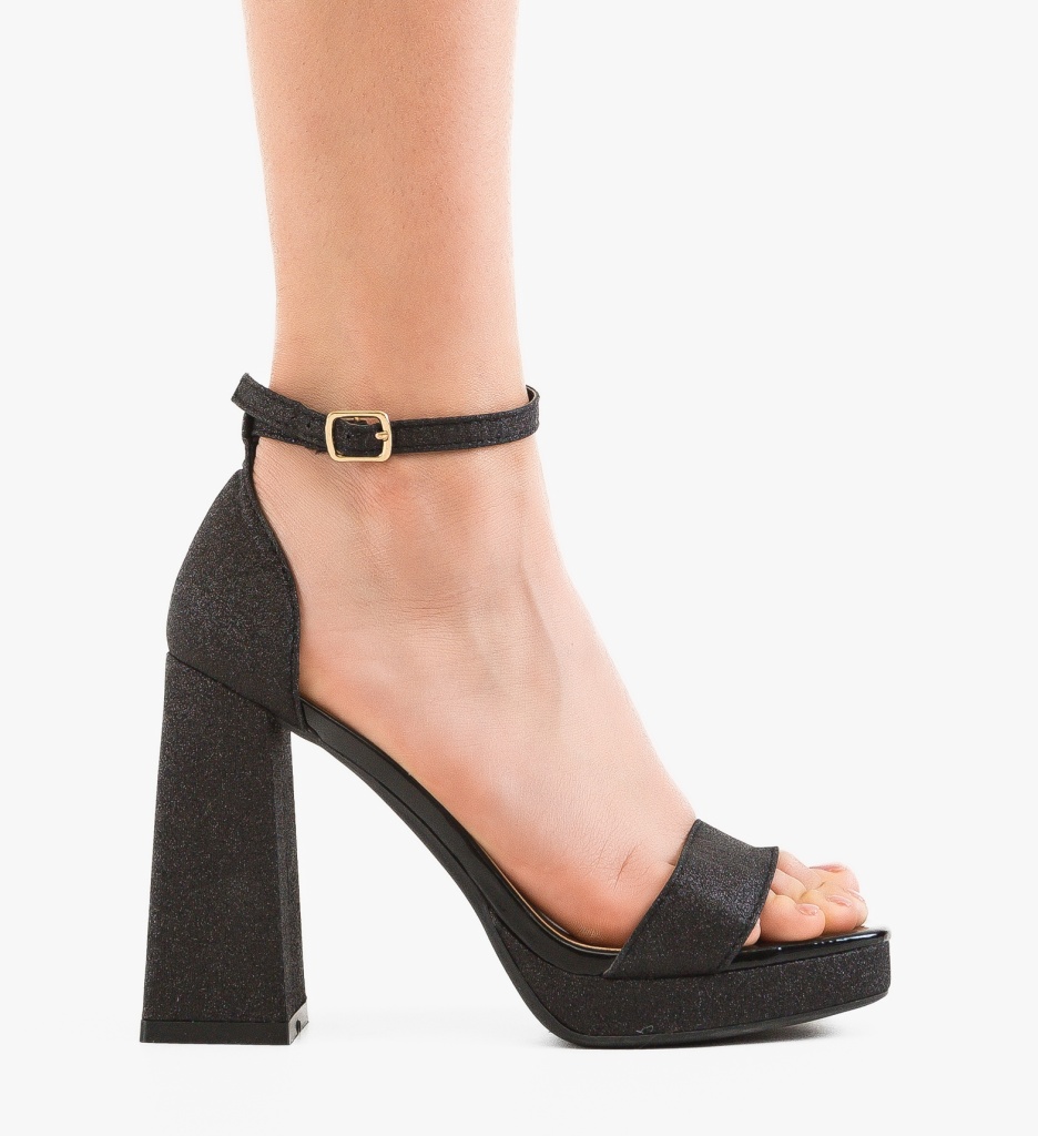Sandale cu Toc Aryan Negre | Eleganță Asigurată - imagine 5