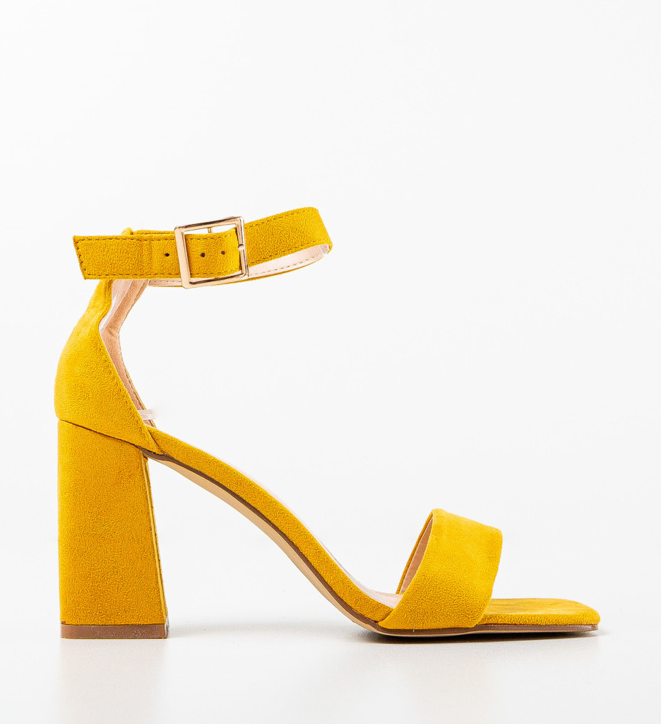 Sandale cu Toc Kitu Galbene | Eleganță Asigurată - imagine 4