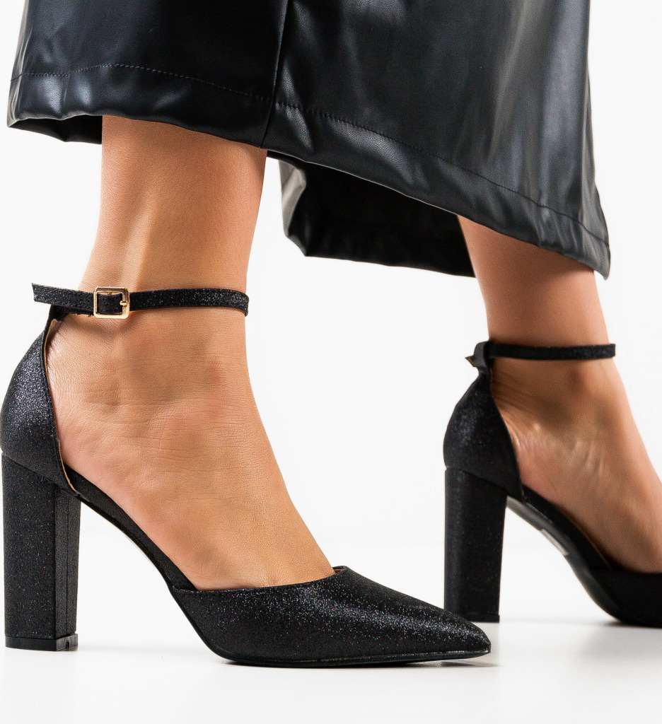 Pantofi Toc Nakara Negri - Eleganță Maximă - imagine 3