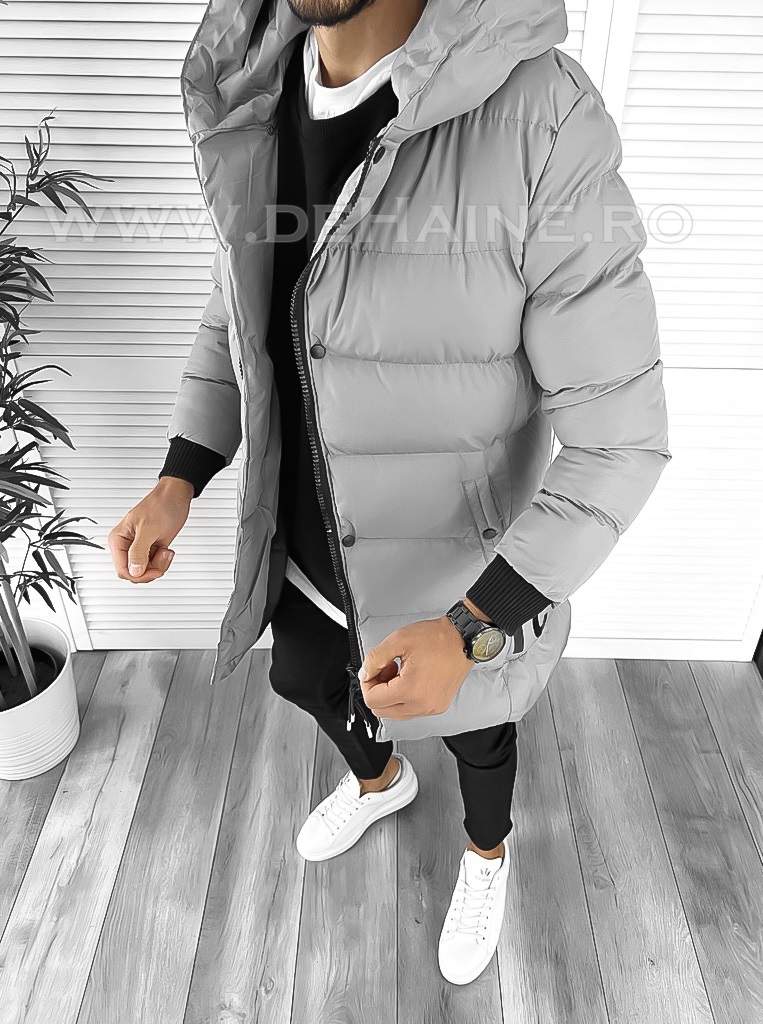 Geacă Bărbați Gri Iarnă Groasă Model 1100 T11-1