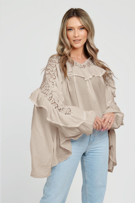 Bluza Boho Oversize Shopika Bej